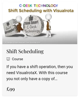Image of the Shift Scheduling Course which includes VisularotaX software