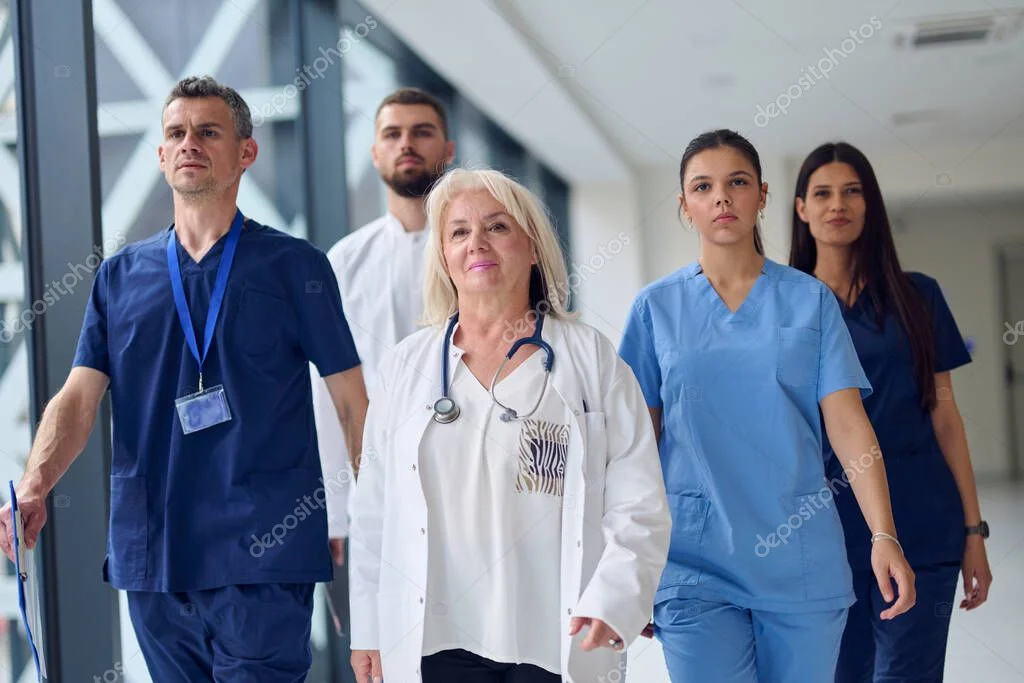 Healthcare team on shift handover