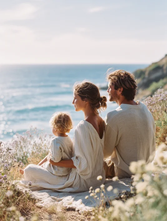 Holidays are important, Illustration of family on holiday togther. 