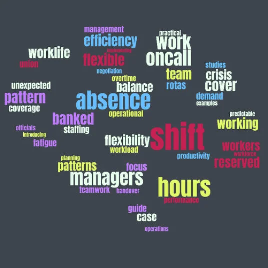 Banked Hours Word Cloud in the shape of the brain